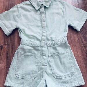 Zara Light Green Kids Romper